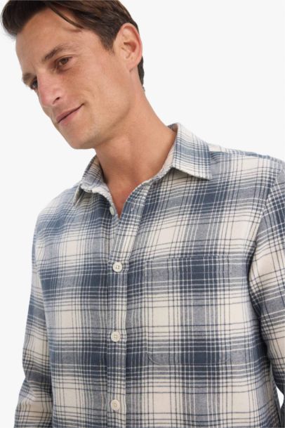 Chemise en flanelle à carreaux à manches longues Coupe régulière
