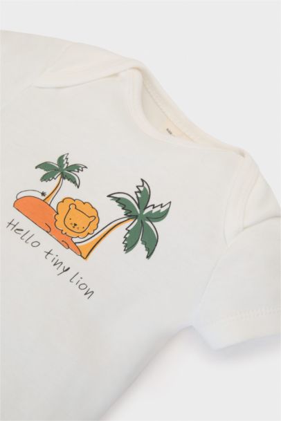 سالوبيت بيبي اولادي مضلع برقبة مستديرة بطبعة ديناصور