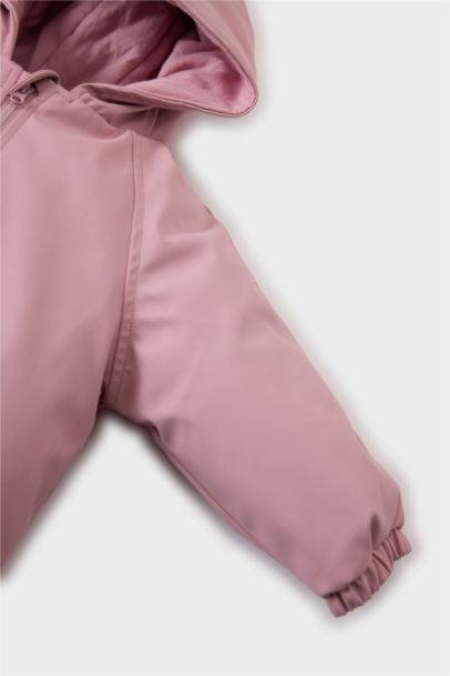 Водонепроницаемый комбинезон с капюшоном на молнии для девочек-младенцев.