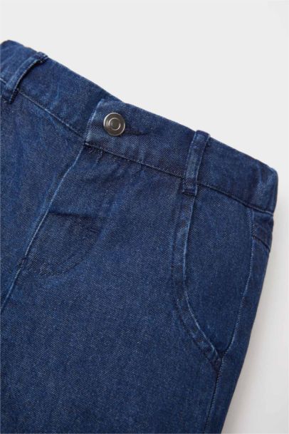 Basic Düz Jean Şort Erkek Bebek