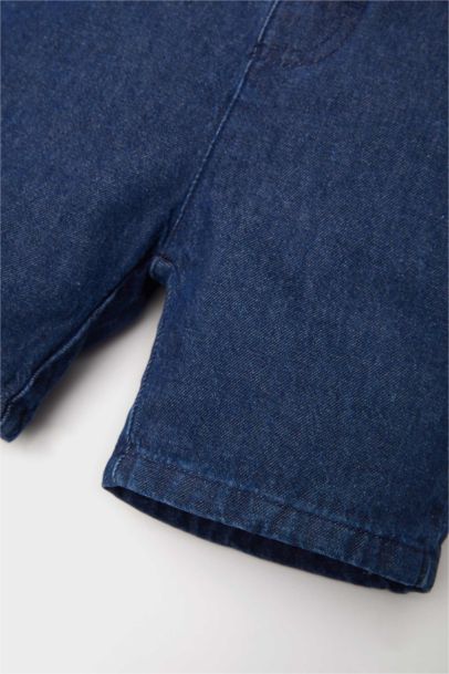 Basic Düz Jean Şort Erkek Bebek