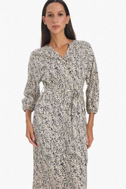 Animal Print Half Sleeve Maxi Dress