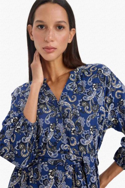 Animal Print Half Sleeve Maxi Dress