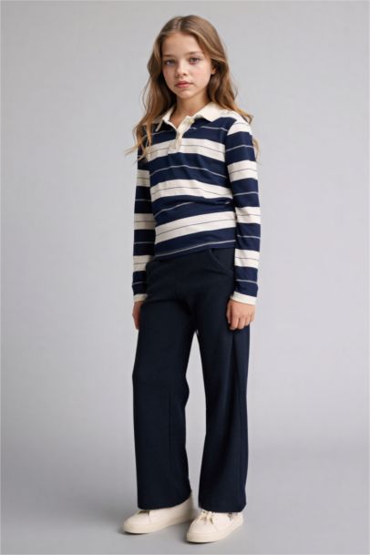 Wıde Leg Waffle Pantolon Kız Çocuk