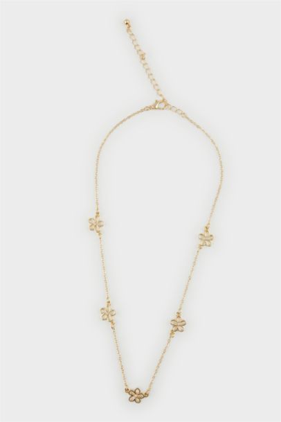 Woman Floral Gold Necklace