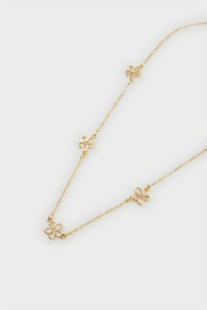 Woman Floral Gold Necklace