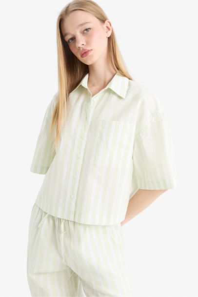 Oversize Fit Poplin Short Sleeve Shirt