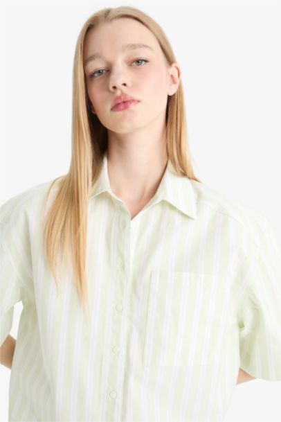 Oversize Fit Poplin Short Sleeve Shirt