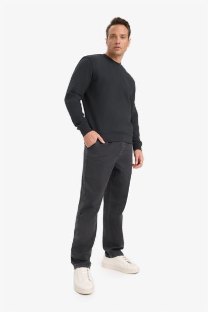 سويت شيرت قصة عادية برقبة مستديرة