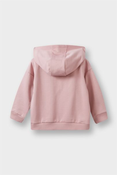 Baby Girl Hooded Zippered Soft Lining Sweatshirt