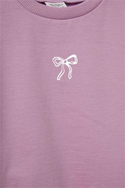 سويت شيرت بيبي بنات مطبوع قصة عادية برقبة مستديرة