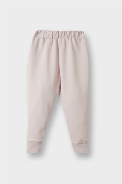 طقم سويت شيرت بيبي بنات برقبة مستديرة وسروال رياضي - قطعتين