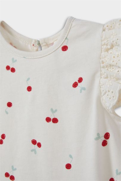 Baby Girl Fruit Patterned Denim 3 Piece Set