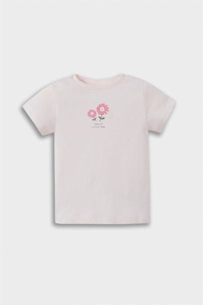 Baby Girl Floral Cotton T-Shirt Jumpsuit 2 Piece Set