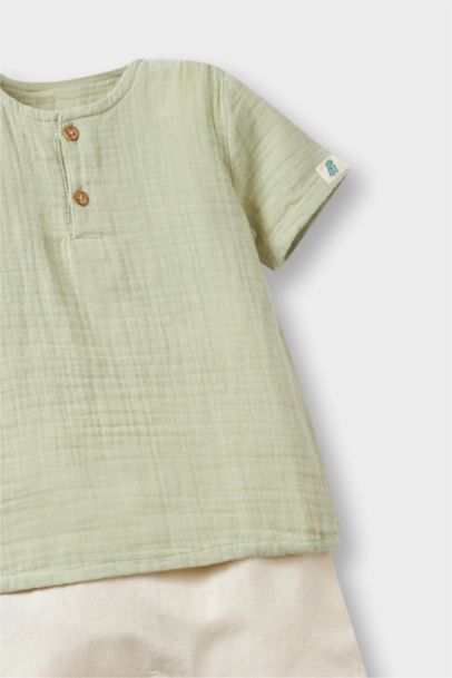 Baby Boy Muslin 2 Piece Set