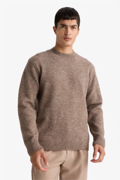Pull en maille à col rond Coupe décontractée