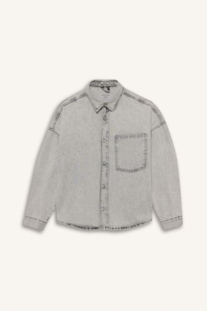 Chemise en jean oversize à manches longues