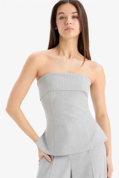 Afra x Defacto Fitted Striped Sleeveless Blouse