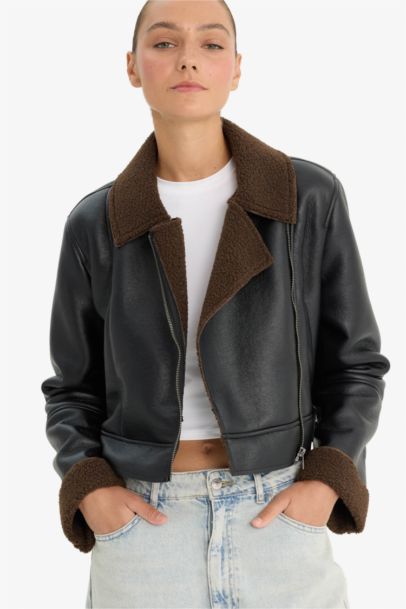 Regular Fit Faux Fur Lined Jacket