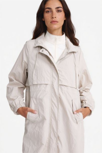 Imperméable long zippé à capuche Coupe régulière