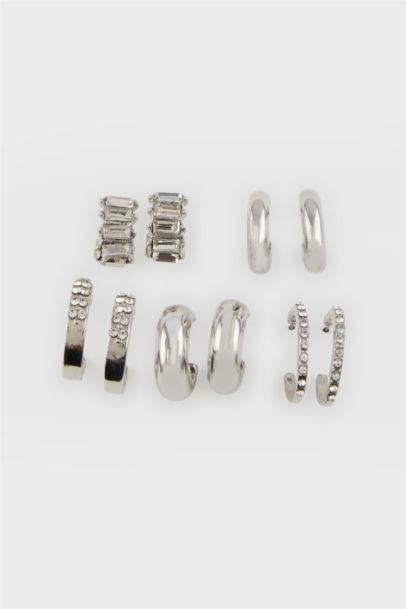 Woman 5 Piece Silver Earrings