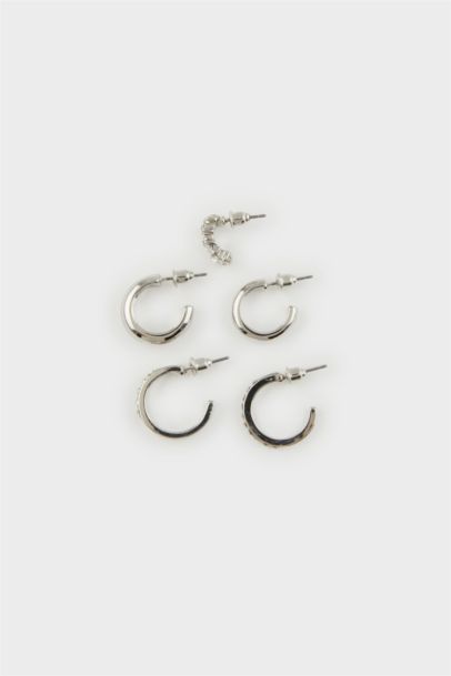 Woman 5 Piece Silver Earrings