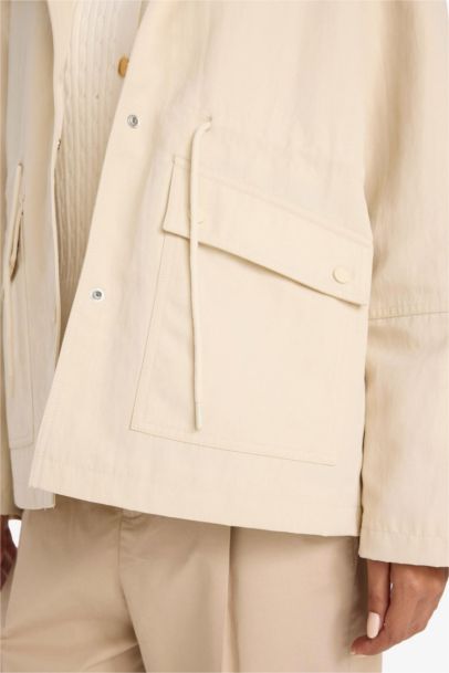 Su İtici Kapüşonlu Çıtçıtlı Cepli Yağmurluk