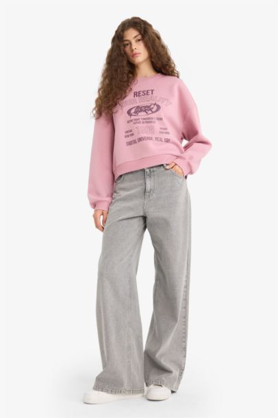 Regular Fit Printed Long Sleeve Sweatshirt