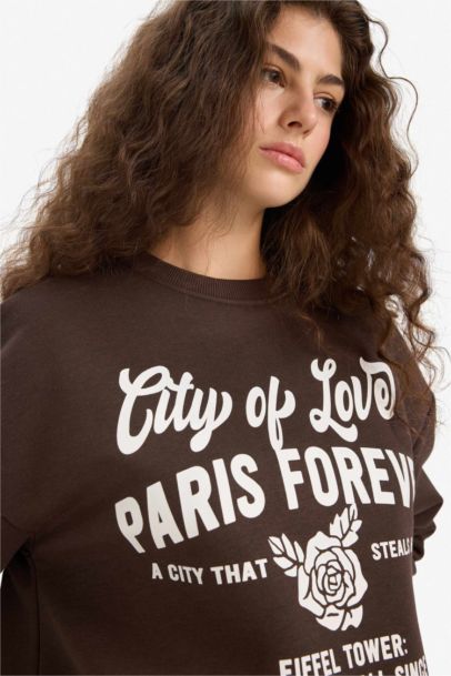 Regular Fit Printed Long Sleeve Sweatshirt