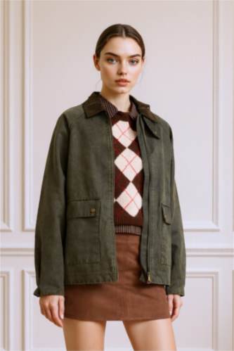 جاكيت خفيف مقاوم للماء قصة مريحة بياخة بولو