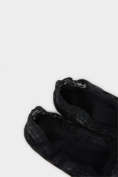 Kadın Dantelli Premium Babet Çorap