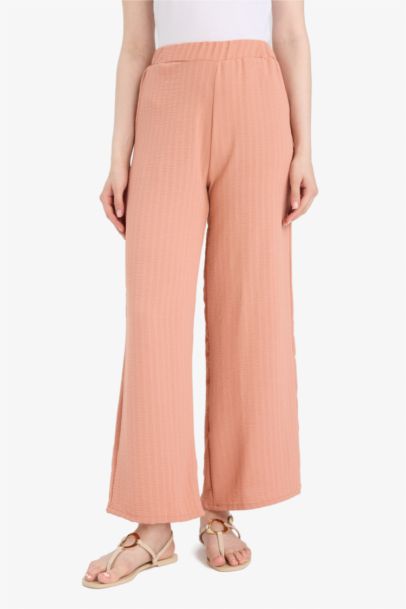 Jacquard Pocket Detail Wide Leg Trousers