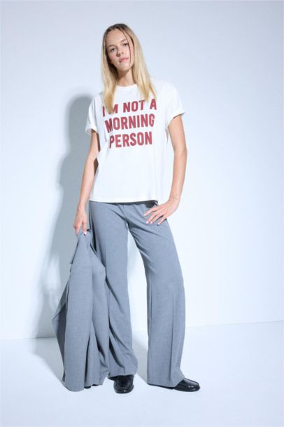 Oversize Fit Crew Neck Printed T-Shirt