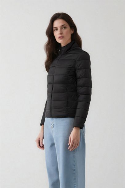 Waterproof Regular Fit High Neck Zippered Puffer Jacket