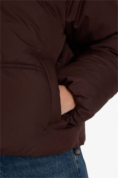 Su Geçirmez Regular Fit Dik Yaka Fermuarlı Şişme Mont