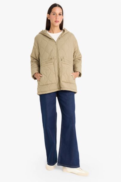 Waterproof Regular Fit Hooded Puffer Jacket