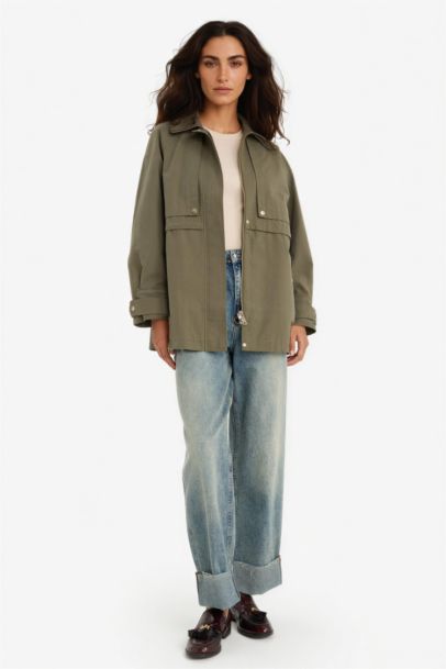 Su Geçirmez Regular Fıt Pamuklu Mont