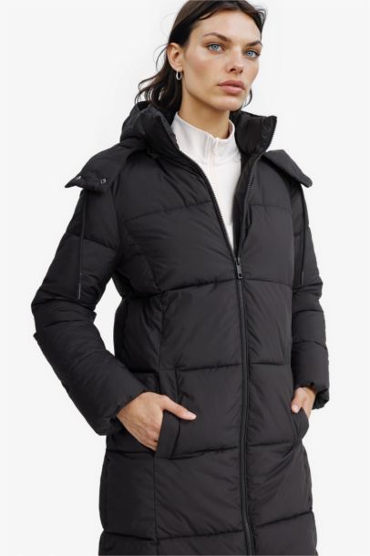 Su Geçirmez Regular Fit Kapüşonlu Fermuarlık Uzun Mont