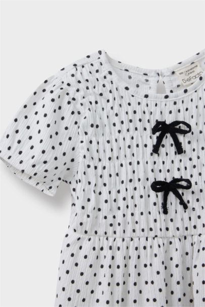 Puantiyeli Kısa Kollu Yazlık Elbise Kız Bebek