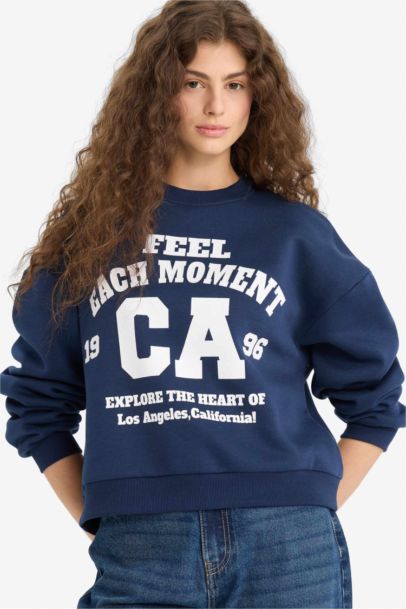 Regular Fit Printed Long Sleeve Sweatshirt