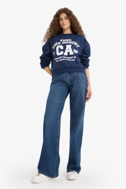 Regular Fit Printed Long Sleeve Sweatshirt