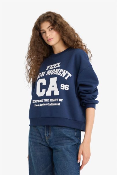 Regular Fit Printed Long Sleeve Sweatshirt