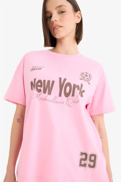 Oversize Fit Printed Short Sleeve T-Shirt