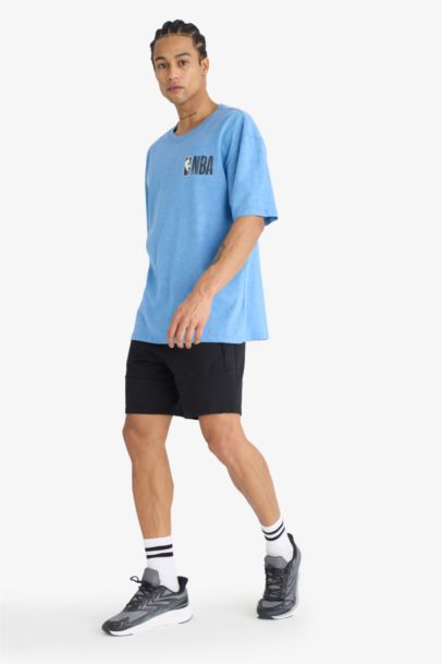 DeFactoFit NBA Wordmark Oversize Loose Fit Crew Cotton T-Shirt