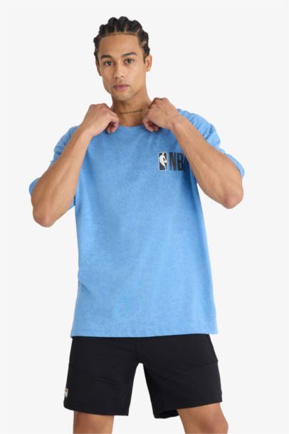 DeFactoFit NBA Wordmark Oversize Loose Fit Crew Cotton T-Shirt