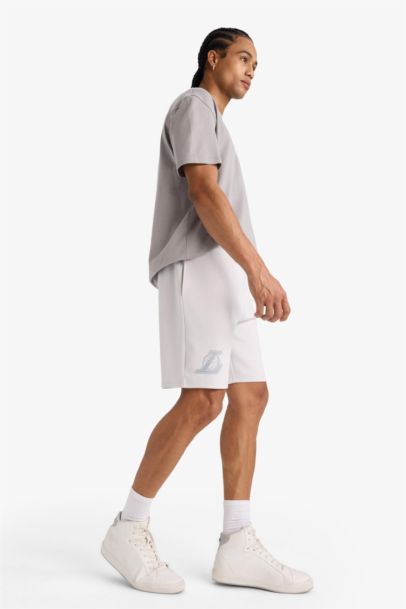 DeFactoFit NBA Los Angeles Lakers Standard Fit Scuba Fabric Shorts