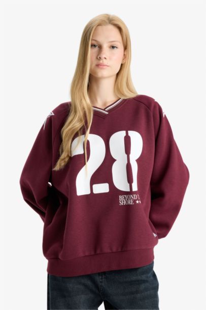 Oversize Fit Printed Sweatshirt