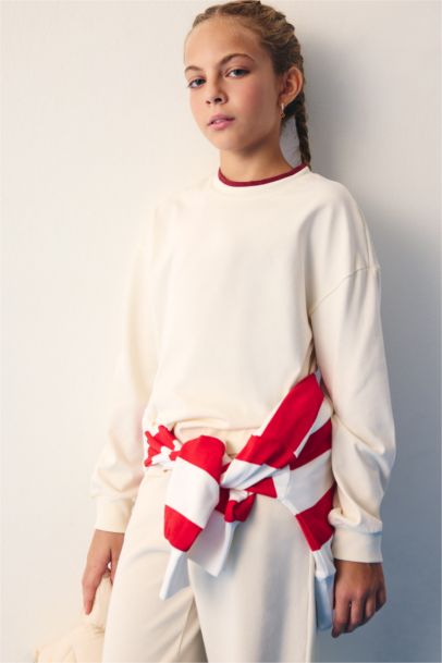 Girl Relax Fit Crew Neck Long Sleeve T-Shirt