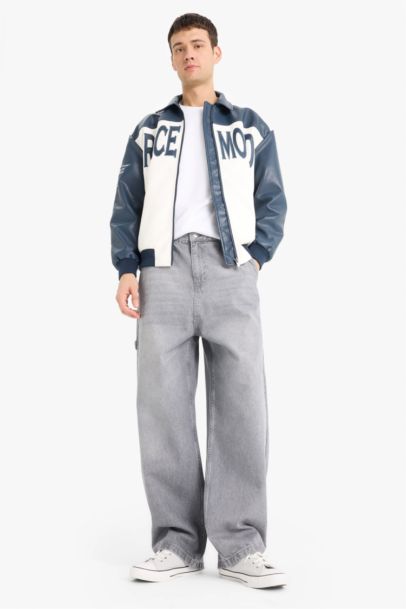 Oversize Fit Faux Leather Jacket