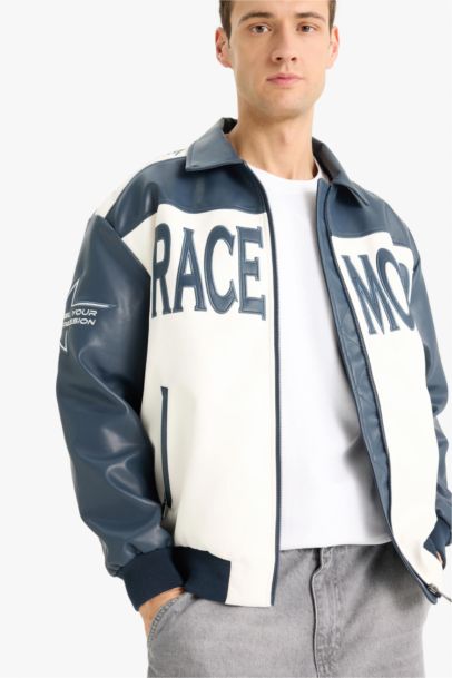 Oversize Fit Faux Leather Jacket